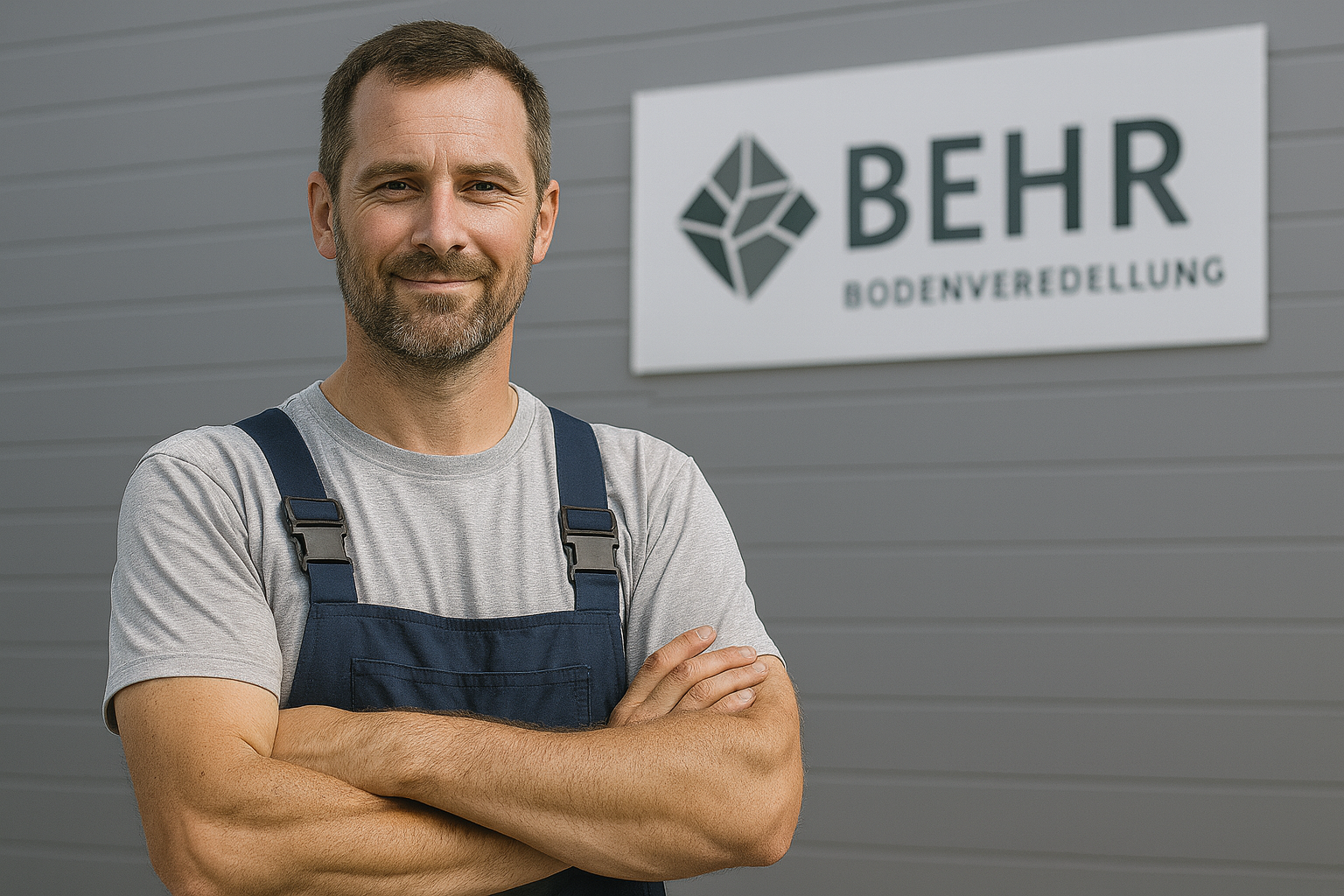 BEHR Bodenveredelung Mitarbeiter bei Steinteppicharbeiten