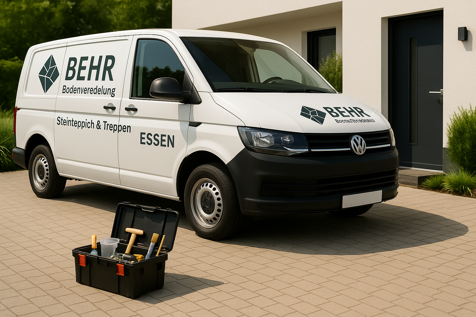 BEHR Firmenfahrzeug mit Werkzeugen bei Kunden in Essen